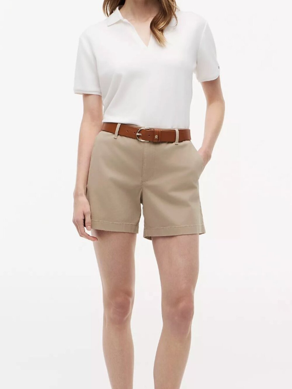 Tommy Hilfiger Women’s Classic Stretch Chino Shorts Khaki Beige Size 2